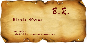 Bloch Rózsa névjegykártya